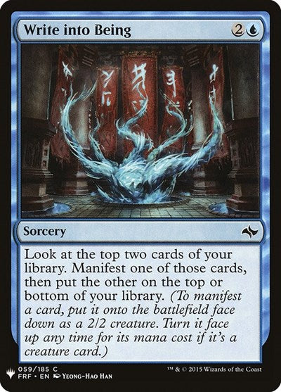 Write into Being (Mystery Booster) Light Play
