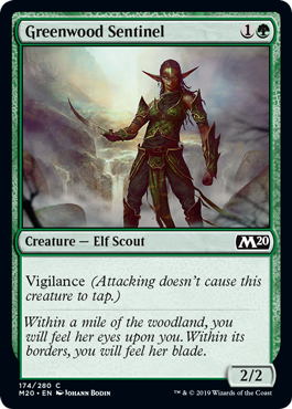 Greenwood Sentinel (Magic 2020 Core Set) Light Play