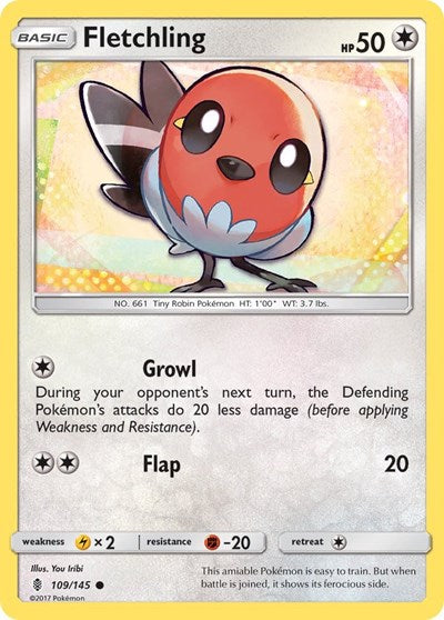 Fletchling (SM - Guardians Rising) Damaged / Poor Reverse Holofoil