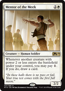 Mentor of the Meek (Magic 2019 Core Set) Light Play