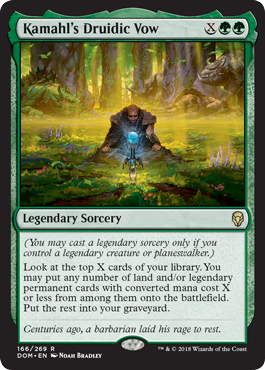 Kamahl's Druidic Vow (Dominaria) Light Play Foil