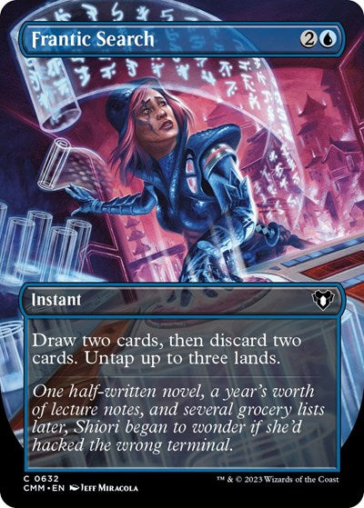 Frantic Search (Borderless) (Commander Masters) Light Play