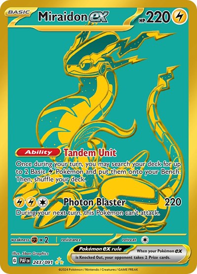 Miraidon ex (SV: Paldean Fates) Light Play Holofoil