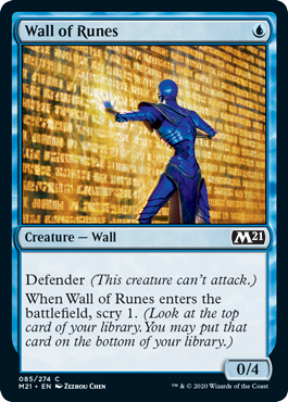 Wall of Runes (Magic 2021 Core Set) Light Play Foil