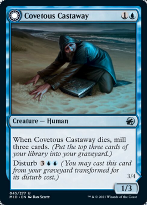 Covetous Castaway / Ghostly Castigator (Innistrad: Midnight Hunt) Light Play