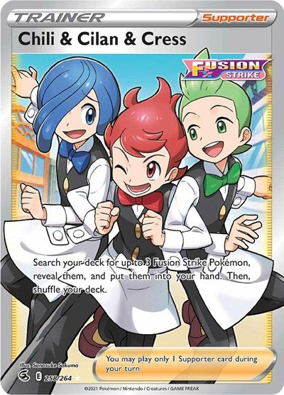 Chili & Cilan & Cress (Full Art) (SWSH08: Fusion Strike) Light Play Holofoil