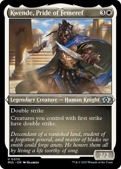 Kwende, Pride of Femeref (Foil Etched) (March of the Machine: Multiverse Legends) Light Play Foil