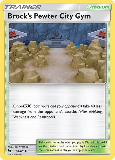 Brock's Pewter City Gym (Hidden Fates) Light Play