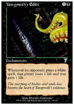 Yawgmoth's Edict (7th Edition) Light Play