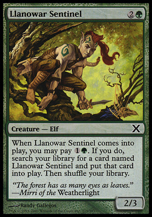 Llanowar Sentinel (10th Edition) Light Play