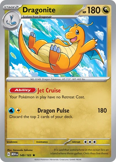 Dragonite (Scarlet and Violet: 151) Light Play Reverse Holofoil