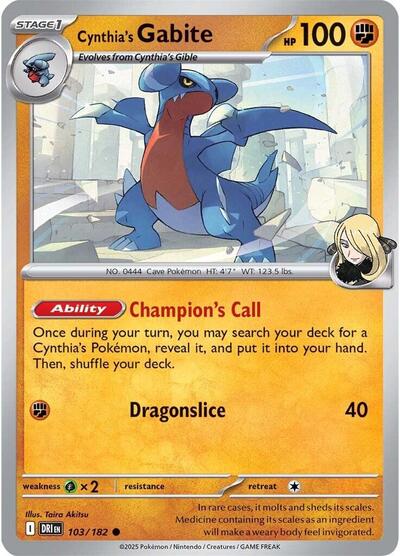 Cynthia's Gabite (SV10: Destined Rivals) Light Play Reverse Holofoil