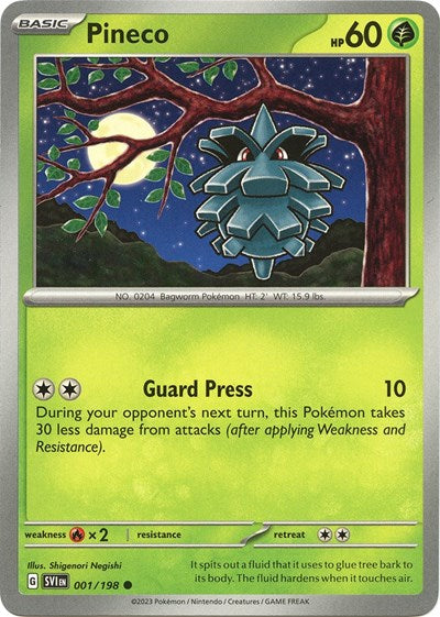 Pineco (Scarlet and Violet: Base Set) Light Play Reverse Holofoil