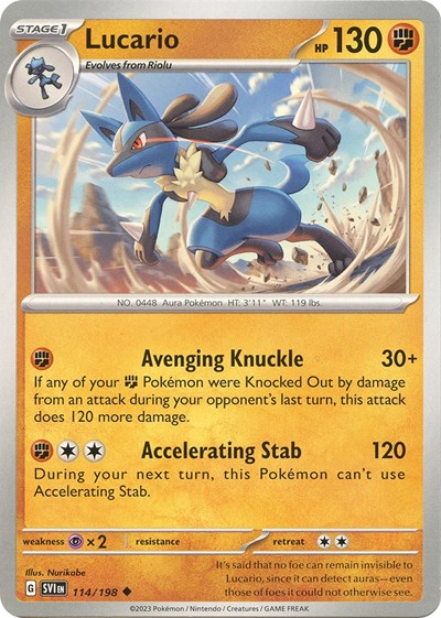Lucario (Scarlet and Violet: Base Set) Light Play Reverse Holofoil