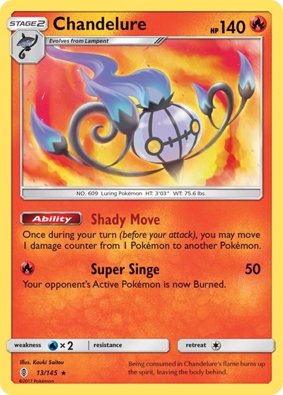 Chandelure (SM - Guardians Rising) Damaged / Poor Holofoil