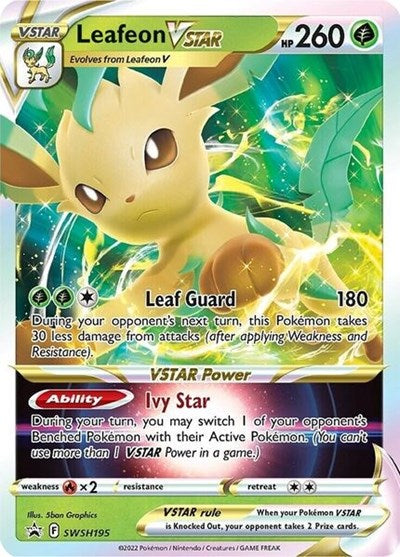 Leafeon VSTAR - SWSH195 (SWSH: Sword & Shield Promo Cards) Light Play Holofoil
