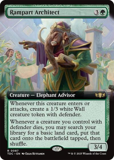 Rampart Architect (Extended Art) (Commander: Tarkir: Dragonstorm) Light Play