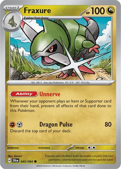 Fraxure - 045 (SV: Shrouded Fable) Light Play Reverse Holofoil