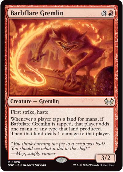 Barbflare Gremlin (Commander: Duskmourn: House of Horror) Light Play