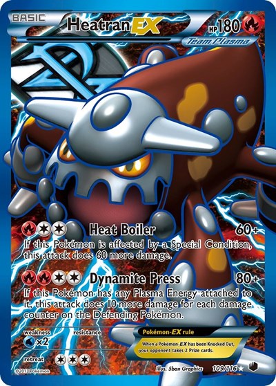 Heatran EX (Team Plasma) (Full Art) (Plasma Freeze) Heavy Play