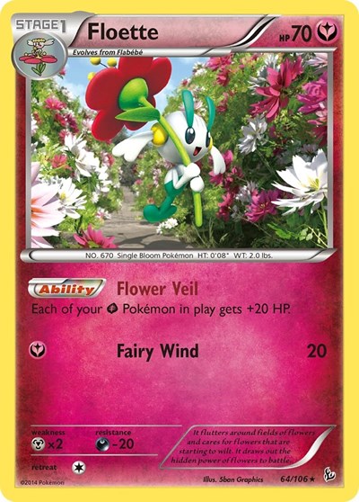 Floette (64) (XY - Flashfire) Heavy Play Reverse Holofoil