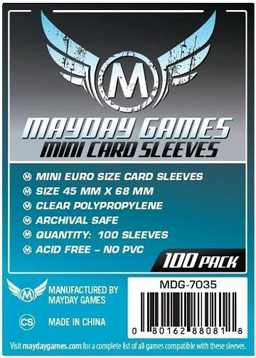 Mayday - Standard Mini Euro Sleeves 59Mm X 92Mm 100Ct