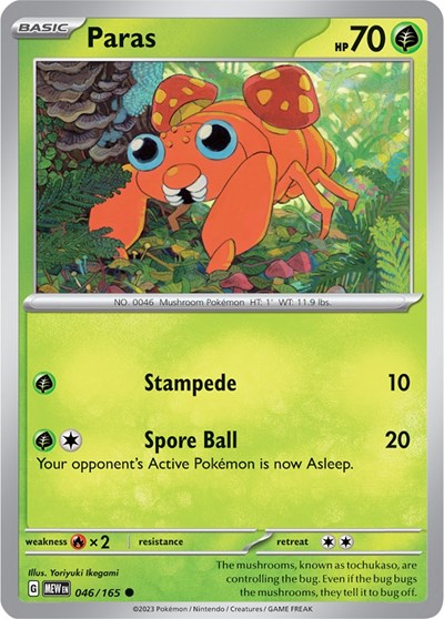 Paras (Scarlet and Violet: 151) Light Play Reverse Holofoil