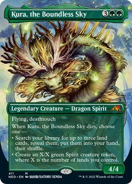 Kura, the Boundless Sky (Borderless) (Kamigawa: Neon Dynasty) Light Play Foil