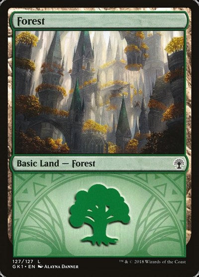 Forest (127) (Guilds of Ravnica: Guild Kits) Light Play