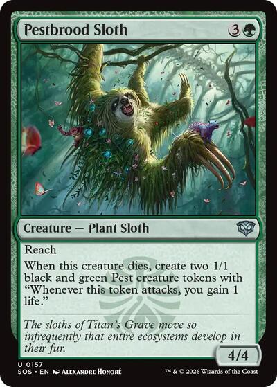 Pestbrood Sloth (Secrets of Strixhaven) Light Play Foil