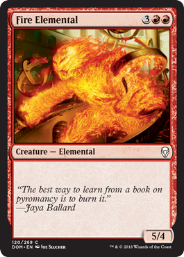 Fire Elemental (Dominaria) Light Play Foil