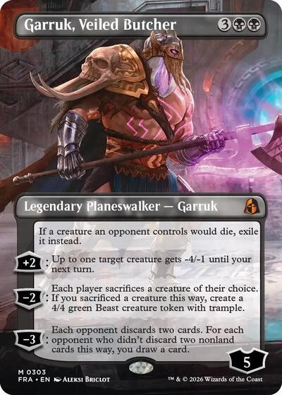 Garruk, Veiled Butcher (Borderless) (Reality Fracture) Light Play