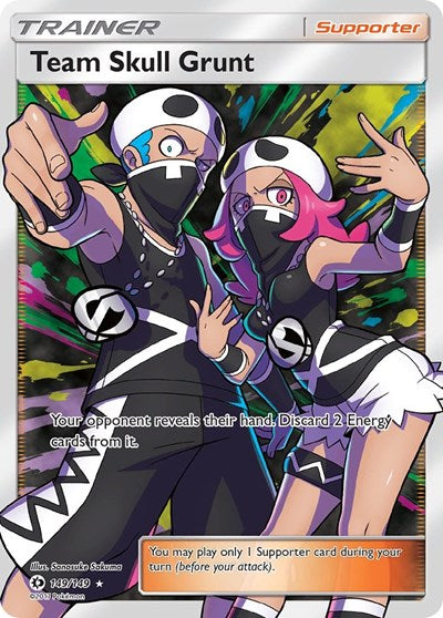 Team Skull Grunt (Full Art) (SM Base Set) Damaged / Poor Holofoil
