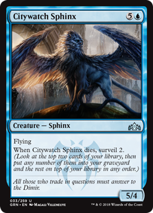 Citywatch Sphinx (Guilds of Ravnica) Light Play