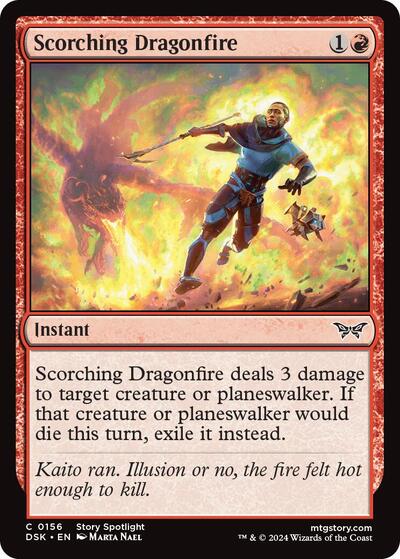 Scorching Dragonfire (Duskmourn: House of Horror) Light Play