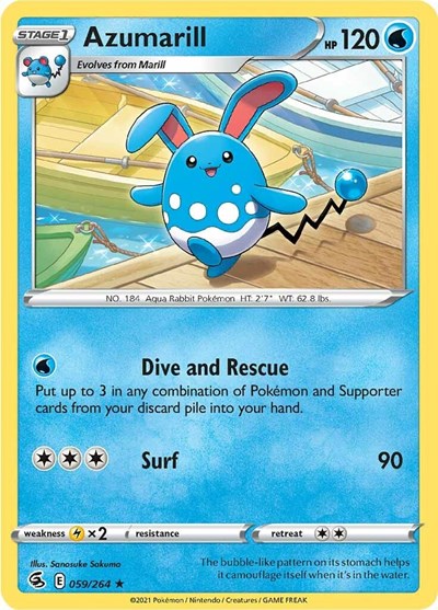 Azumarill (SWSH08: Fusion Strike) Light Play