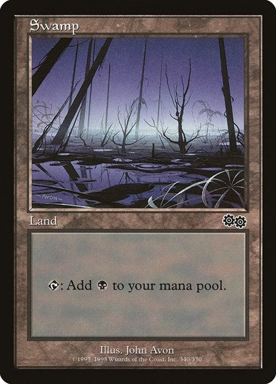 Swamp (340) (Urza's Saga) Medium Play