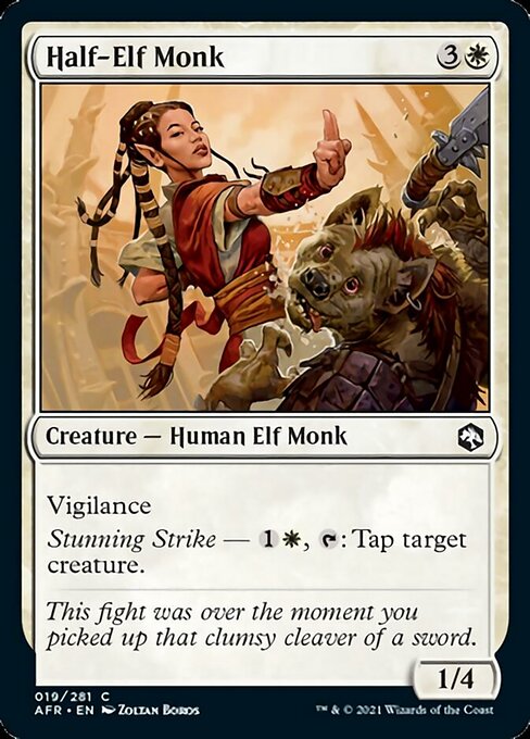 Half-Elf Monk (Adventures in the Forgotten Realms) Light Play