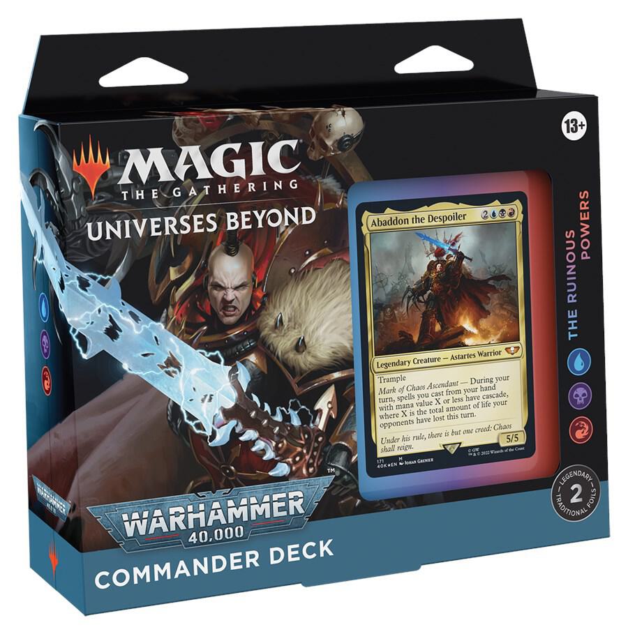 Universes Beyond: Warhammer 40,000 - The Ruinous Powers Commander Deck - Universes Beyond: Warhammer 40,000 (40K) OPENED BUT COMPLETE