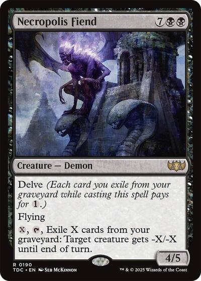 Necropolis Fiend (Commander: Tarkir: Dragonstorm) Light Play