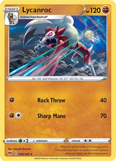 Lycanroc (SWSH04: Vivid Voltage) Light Play