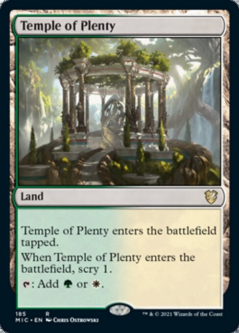 Temple of Plenty (Commander 2021 Midnight Hunt) Light Play