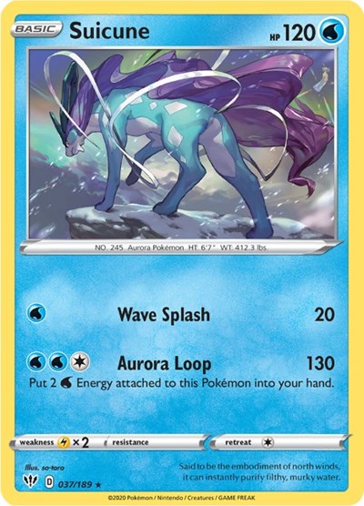 Suicune (SWSH03: Darkness Ablaze) Light Play Holofoil