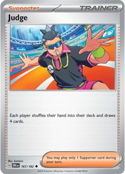 Judge - 167 (SV10: Destined Rivals) Light Play Reverse Holofoil