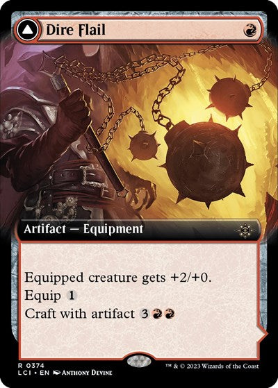 Dire Flail (Extended Art) (The Lost Caverns of Ixalan) Light Play