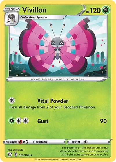 Vivillon (SWSH05: Battle Styles) Light Play