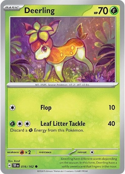Deerling - 016 (SV05: Temporal Forces) Light Play Reverse Holofoil