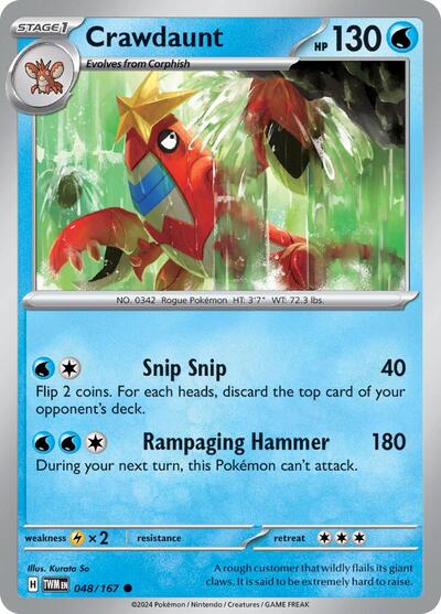 Crawdaunt (SV06: Twilight Masquerade) Light Play
