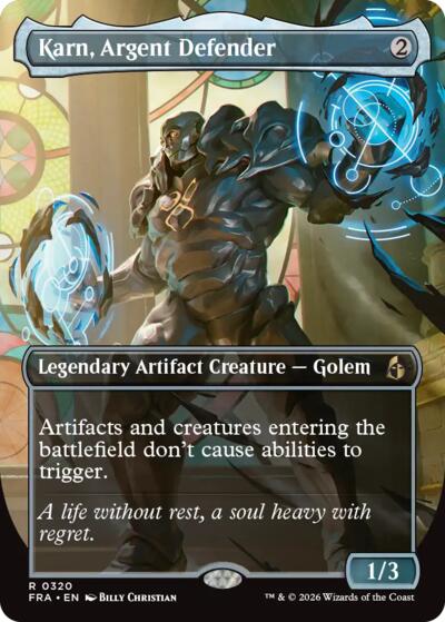 Karn, Argent Defender (Borderless) (Reality Fracture) Light Play