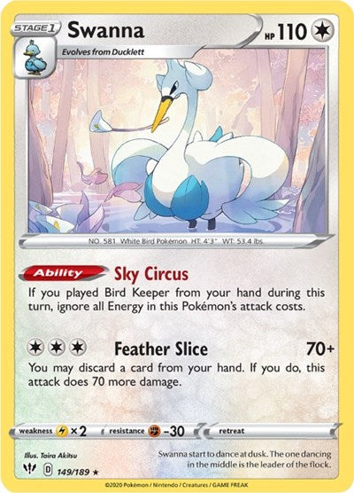 Swanna (SWSH03: Darkness Ablaze) Light Play